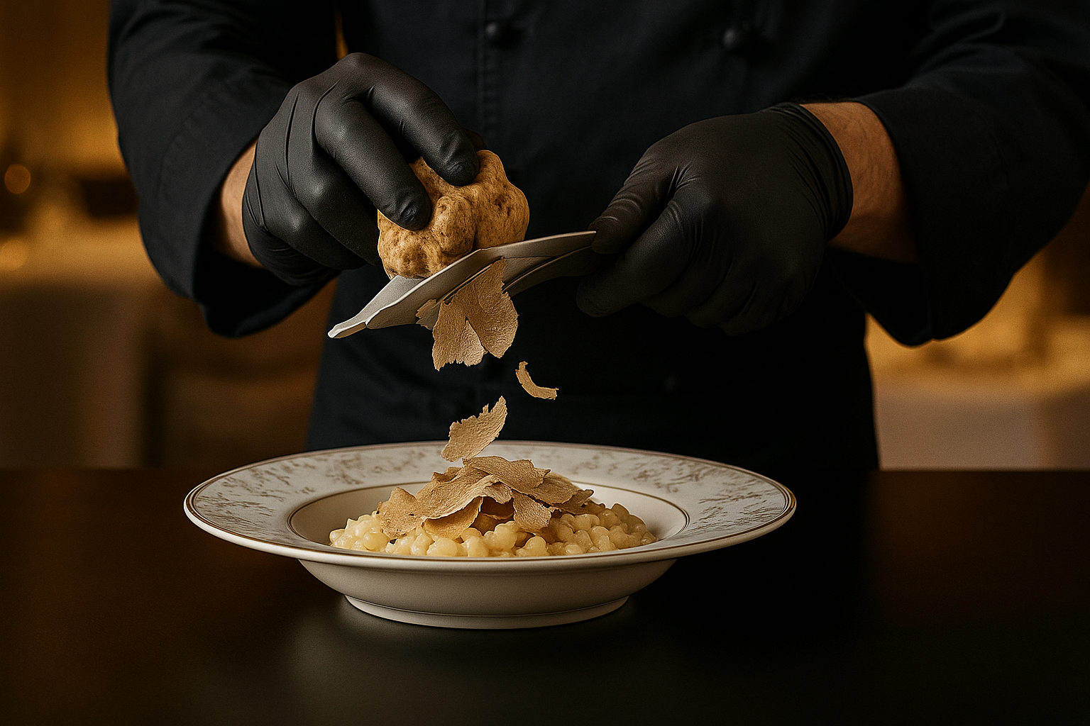 White truffle shavings